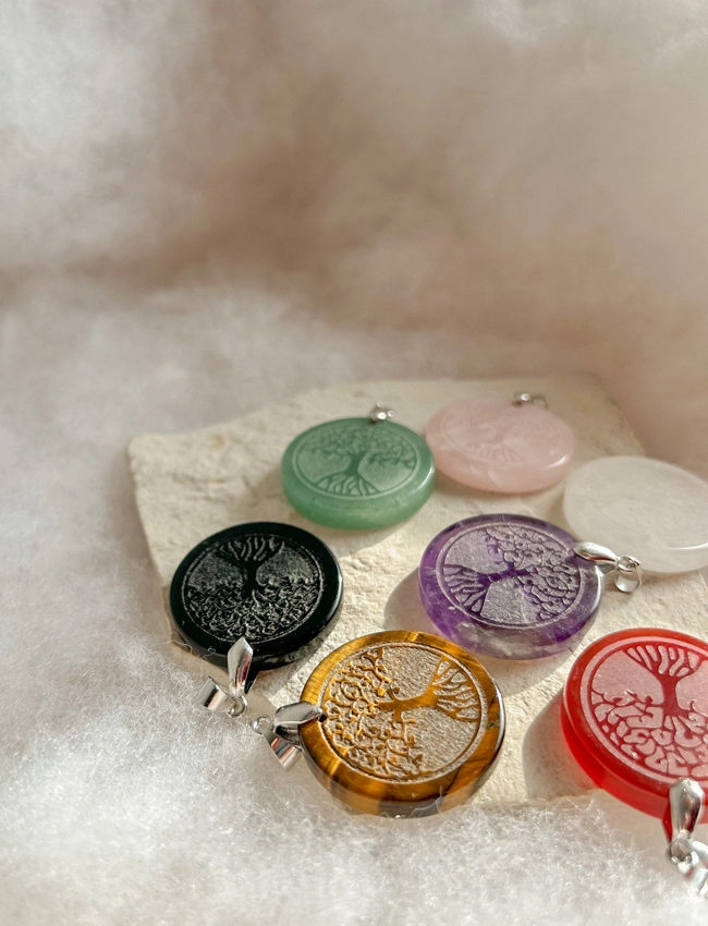 pendente in pietra + albero della vita